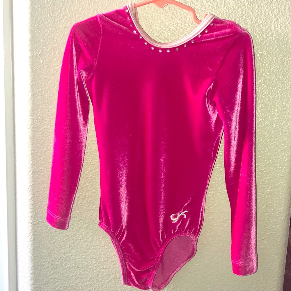 GK Elite Velour pink Leotard CM